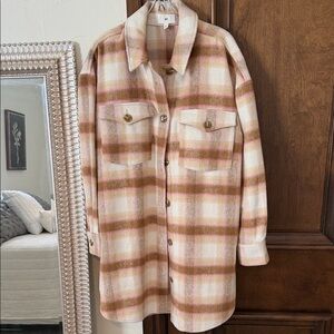 BP Plaid Utility Jacket in Pink and Brown